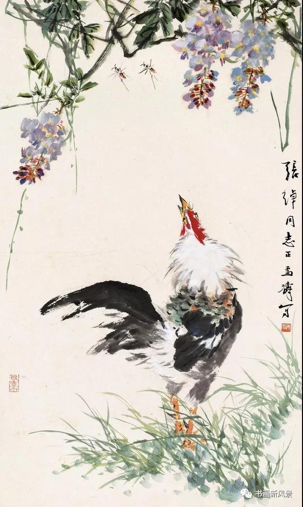 王雪涛的紫藤大吉图